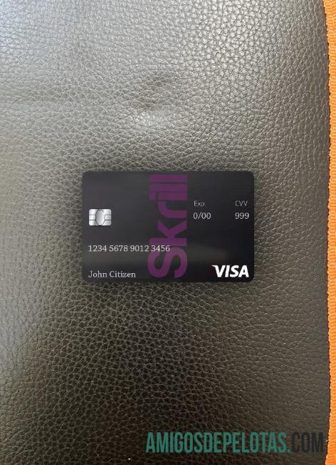 em branco Modelo de cartão de débito Skrill Visa em formato PSD, Photolook totalmente editável